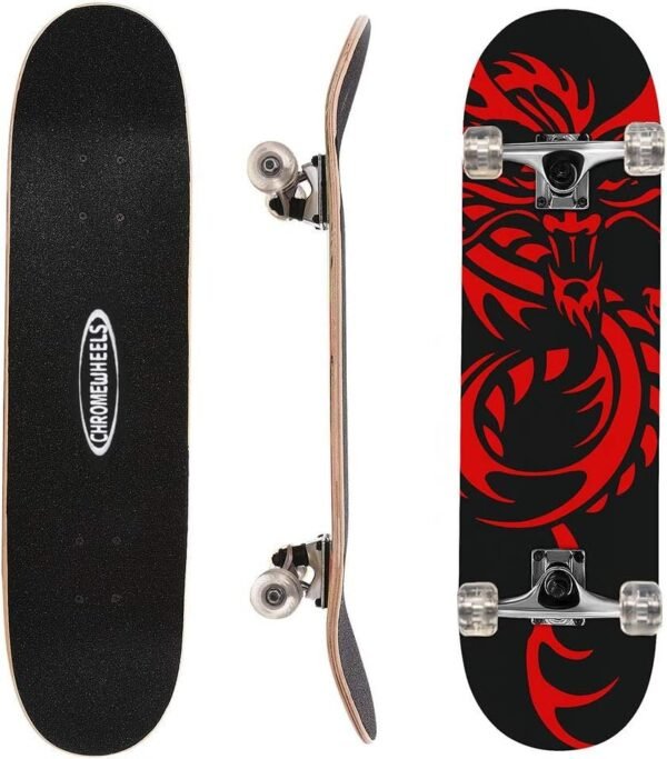 ChromeWheels 31 inch Skateboard Complete Longboard Double Kick Skate Board Cruiser 8