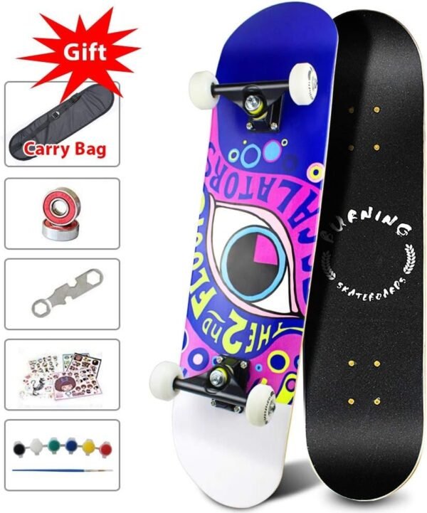 Phoeros Skateboards -Standard Skateboards for Kids Boys Girls Youths Beginners Starter-Complete Skate