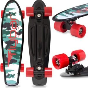 Flybar 22 Skateboard for Kids, Beginners - Plastic Cruiser Non-Slip Deck Multiple