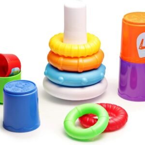 infunbebe Stacking Toys 2 in 1 Stacking Cups and Stacking Ring for