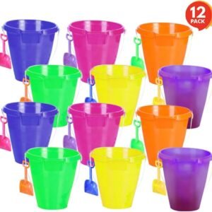 ArtCreativity 9 Inch Large Plastic Beach Pail and Shovel Set - Pack