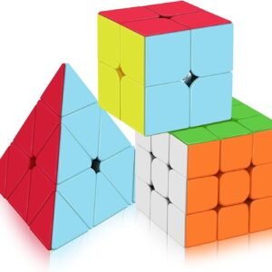 Speed Cube Set,Vdealen Professional Magic Cube Set of 2x2x2 3x3x3 Stickerless Pyramid