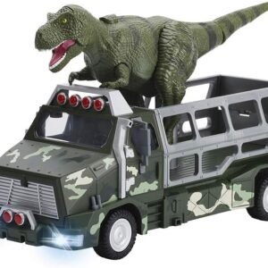 Build Me Dinosaur Toys Die-cast Transporter Jungle Truck and 9 Inch Tall