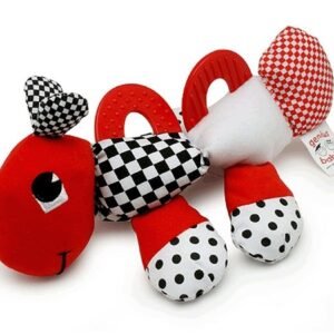 Babys First Caterpillar Pal - Black, White & Red Teether Toy