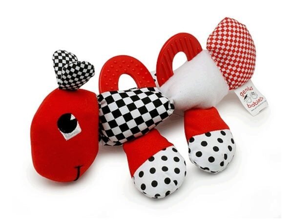 Babys First Caterpillar Pal - Black, White & Red Teether Toy