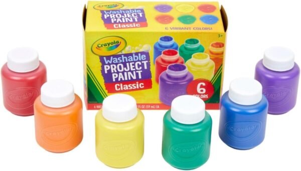 Crayola Washable Kids Paint, 6 Count, Kids At Home Activities, Painting Supplies,