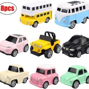 Pull Back Cars 8 Packs Mini Vehicles Alloy Toy Cars for Toddlers