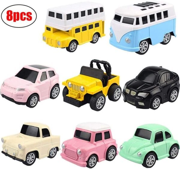 Pull Back Cars 8 Packs Mini Vehicles Alloy Toy Cars for Toddlers