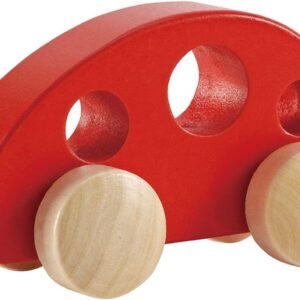 Hape Mini Van Wooden Toddler Toy Vehicle in Red Kit