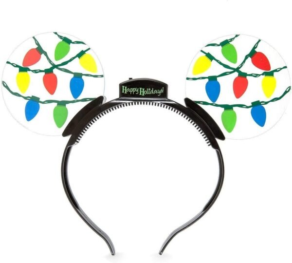 Disney Parks Mickey Mouse Holiday Animated Glow Light-up Ears Headband