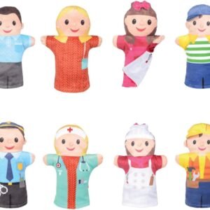 Milliard 4 Double-Sided Puppet Family of Community Helpers 4 Puppets, 8 Sides