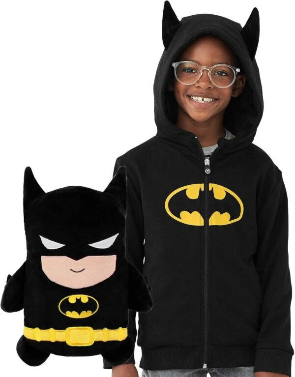 Cubcoats Batman 2-in-1 Transforming Classic Zip-Up Hoodie & Soft Plushie