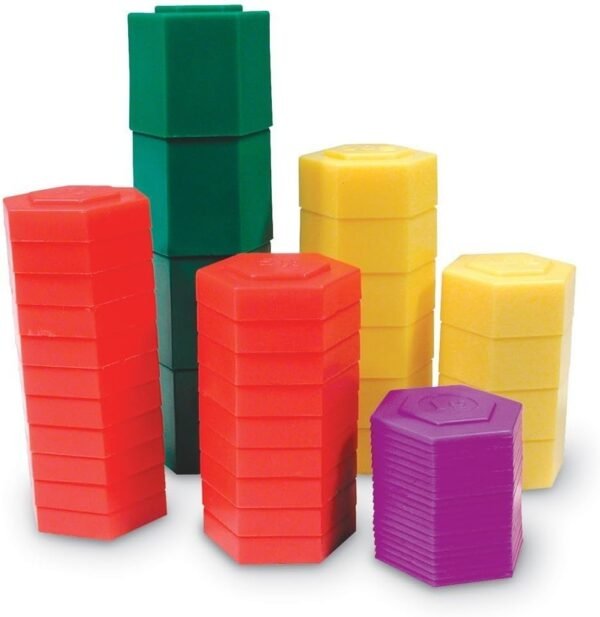 Learning Resources Hexagram Weights, Set of 54 Weights, Includes 1g, 5g, 10g,