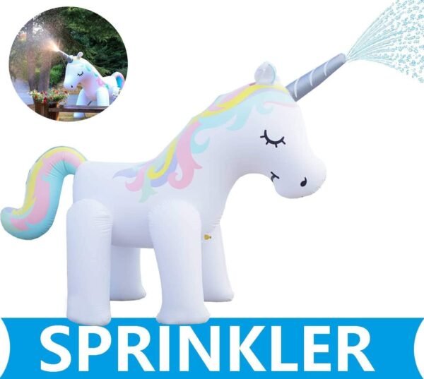 LANGXUN Ginormous Inflatable Unicorn Yard Sprinkler Toy for Kids, Perfect for Unicorn