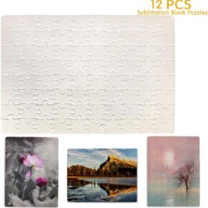 12 Pack Jigsaw Puzzles 80 Pieces Sublimation Blanks Puzzles DIY Puzzle Blank