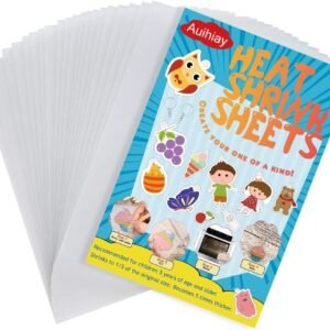 Auihiay 20 Pieces Sanded Shrink Plastic Sheets, Shrink Films Papers for Kids