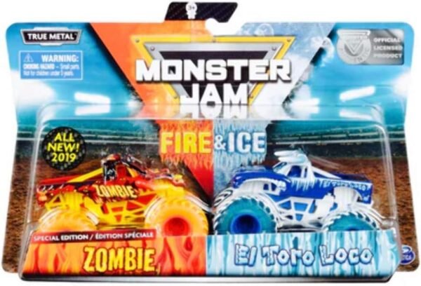 Monster Jam, Fire & Ice Exclusive 2 Pack, Zombie vs. El Toro