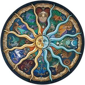 MUTOCAR Puzzles for Adults 1000 Piece Round Zodiac Horoscope Puzzle, Suitable for