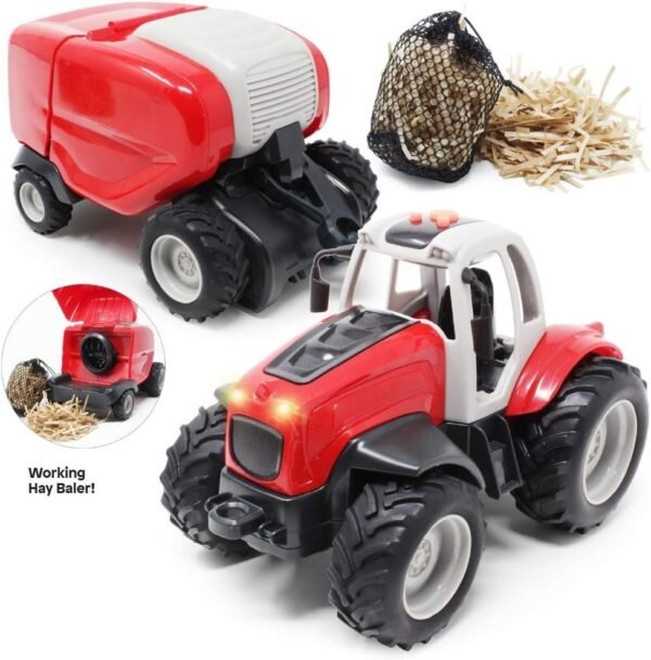 Boley Farm Tractor with Baler - Light and Sound Farm Toy Truck