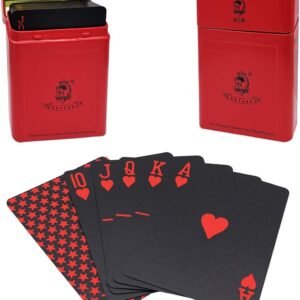 Acelion Waterproof Playing Cards, Black Plastic Playing Cards, Deck of Cards, Gift