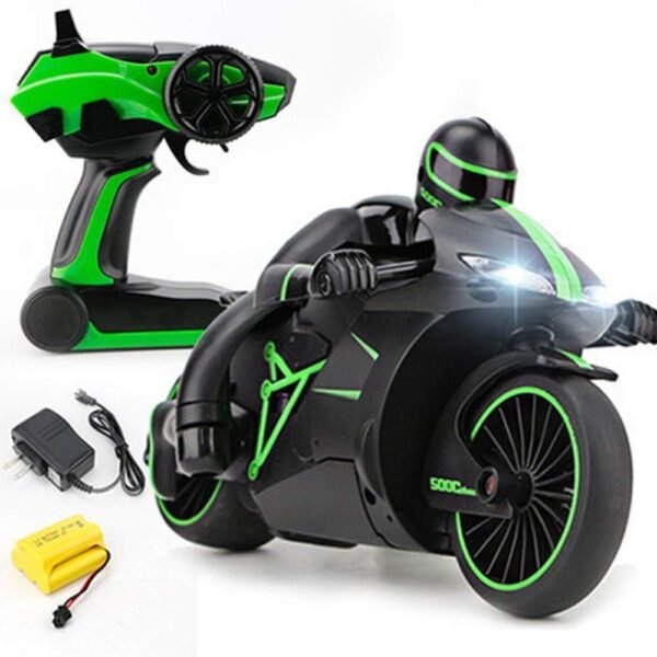 Speedy Race Lightning Remote Control Motorcycle w/ Rider Patrol Gyro Balanced Tilt