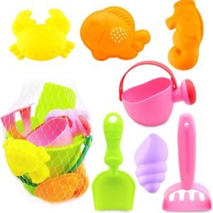 3 otters Kids Beach Sand Toy Set, 8PCS Sand Toys Beach Toys