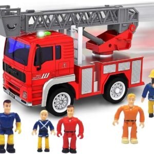 FUNERICA Toy Fire Truck with Lights and Sounds - Extendable Ladder -Powerful