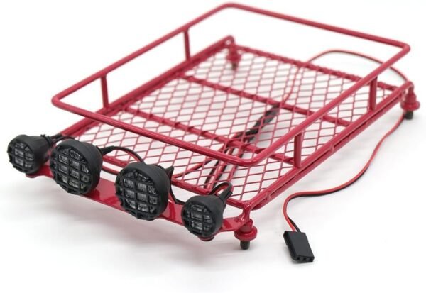 WishRing RC 110 Roof Luggage Rack LED Light Bar Wrangler Tamiya CC01