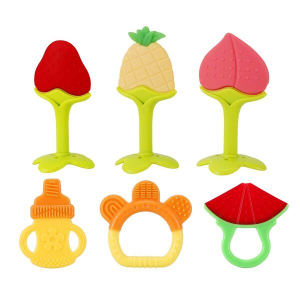 SLotic Baby Teething Toys 6 Pack - Silicone Natural Organic Freezer Safe