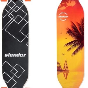 Slendor Longboard Skateboard 42 inch Drop Through Deck Complete Maple Cruiser Freestyle,