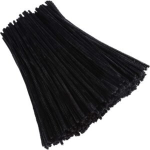 Caydo 400 Pieces Black Pipe Cleaners Chenille Stems for DIY Art Craft