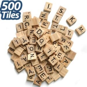 500 Pcs Wood Scrabble Tiles Scrabble Letters 5 Complete Sets of Wood