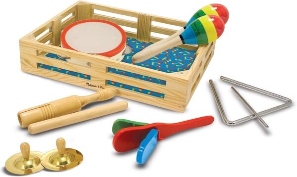 Melissa & Doug Band-in-a-Box Clap Clang Tap Musical Instruments Various Instruments, Wooden