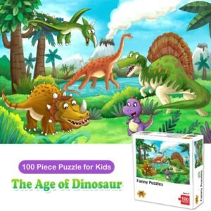 Puzzles for Kids Ages 3-8, 100 Piece Jigsaw Puzzles for Toddler Dinosaur
