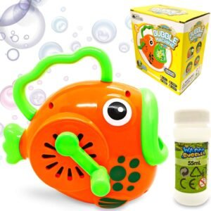 WhizBuilders Bubble Machine for Kids Fish Bubbles Blower Wands Toys for Toddlers