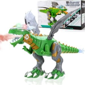 Liberty Imports Mist Spraying Robot Dragon Toy - Walking Dinosaur Fire Breathing