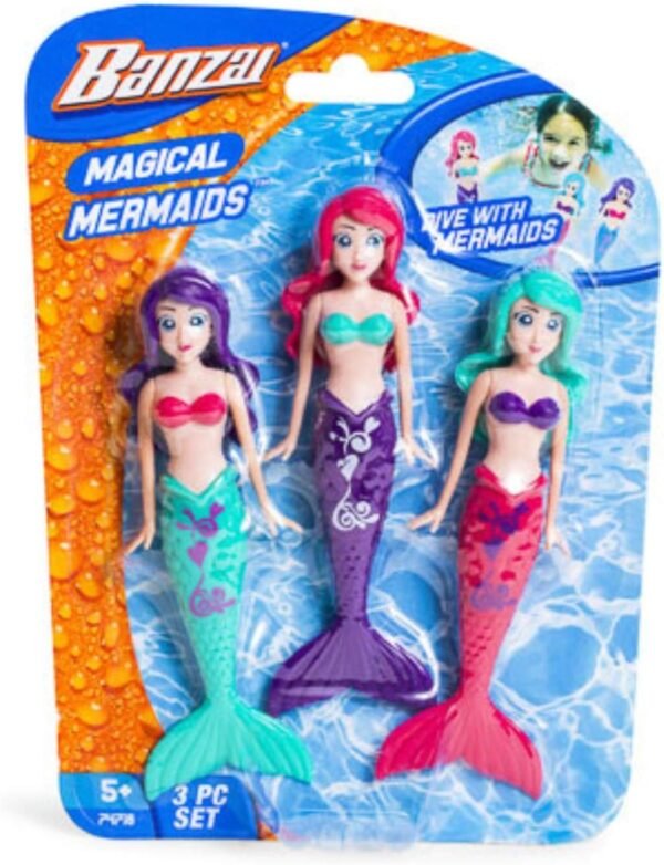 Fun Stuff Banzai Spring and Summer 3 Piece Magical Mermaid Dolls, in