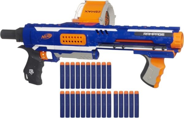Nerf Rampage N-Strike Elite Toy Blaster with 25 Dart Drum Slam Fire