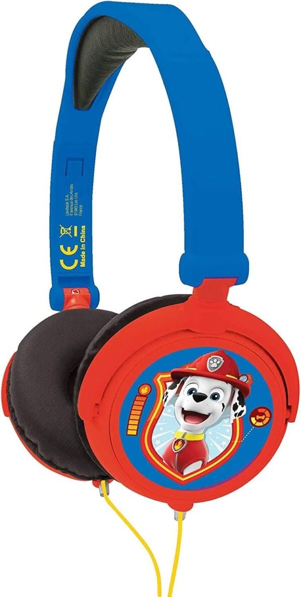 Lexibook Paw Patrol Chase Marshall Stereo Headphone,Safe Volume, Foldable and Adjustable, Blue/red,