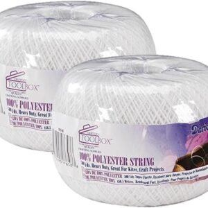 Darice 9004025 Polyester Kite String, 500 yd., White Pack of 2