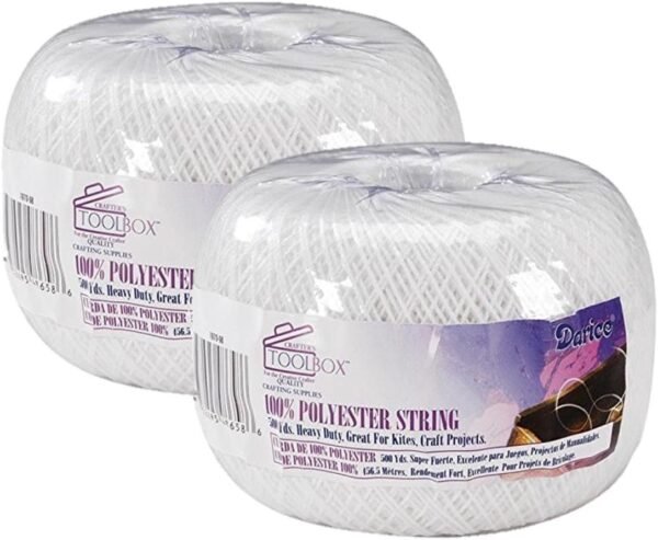 Darice 9004025 Polyester Kite String, 500 yd., White Pack of 2