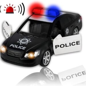 WolVol Friction Powered Police Car - Push & Go Heavy Duty Plastic