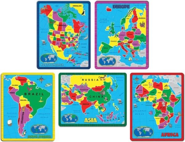 A Broader View 659 Continent Puzzle Combo Pack 171 Pieces in 5