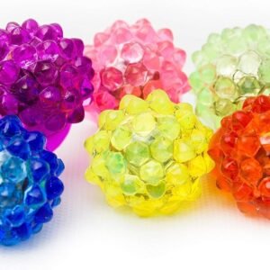 Fun Central 96 Pack - LED Light Up Jelly Bumpy Rings Bulk