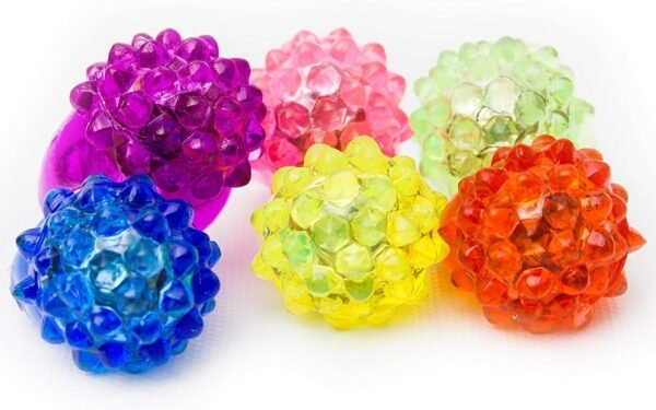 Fun Central 96 Pack - LED Light Up Jelly Bumpy Rings Bulk