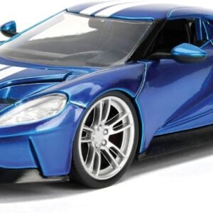 2017 Ford GT Candy Blue with White Stripes Bigtime Muscle 1/24 Diecast