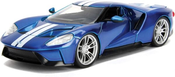 2017 Ford GT Candy Blue with White Stripes Bigtime Muscle 1/24 Diecast