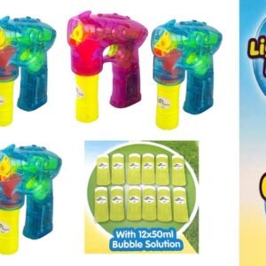 Oojami 6 Pack Bubble Gun Shooter with LED Lights Bubble Blaster Ideal