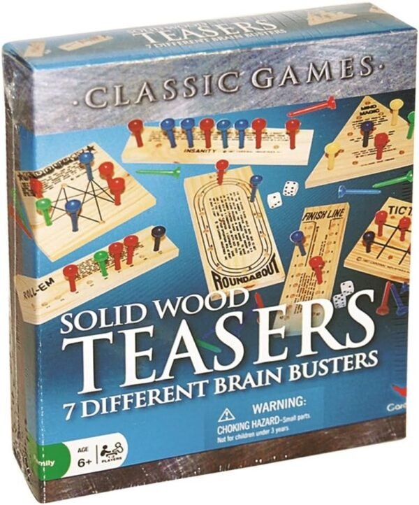 Solid Wood Brain Teasers - 7 Different Brain Busters Kit