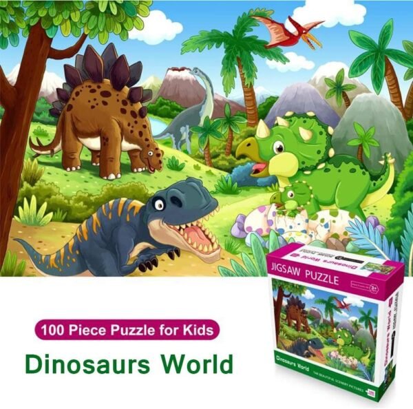 Viapeu 100 pcs Jigsaw Puzzle for Kids Age 3+ Dinosaur Puzzle Preschool